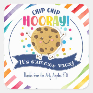 Sticker Carré biscuit cadeau cadeau été vacances