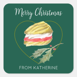Sticker Carré Biscuit Viennese Whirls Noël