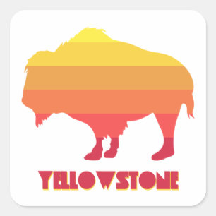 Sticker Carré Bison de Yellowstone