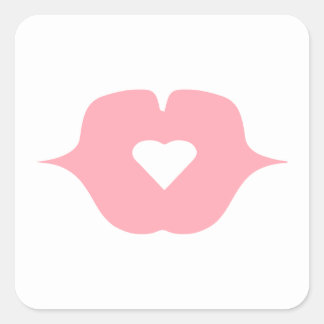 Sticker carré BISOU MON COEUR