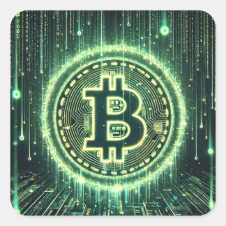 Sticker Carré Bitcoin becoming the real matrix?