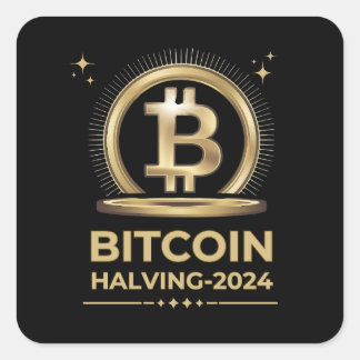 Sticker Carré BITCOIN HALVING 2024 Crypto Devise numérique