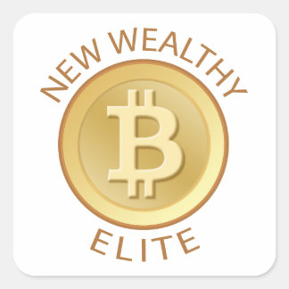 Sticker Carré Bitcoin - Nouvelle élite riche