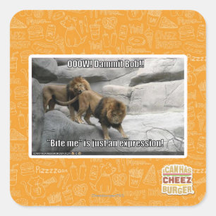 Sticker Carré Bite me n'est qu'une expression !