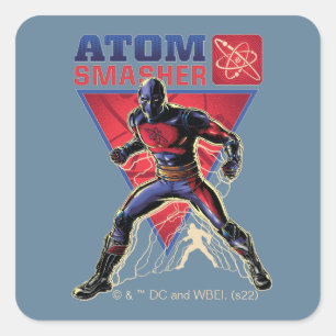 Sticker Carré Black Adam Graphique de personnage d'Atom Smashe