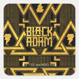 Sticker Carré Black Adam Lightning Bolt Motif triangulaire