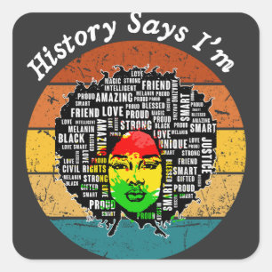 Sticker Carré Black Afro Woman