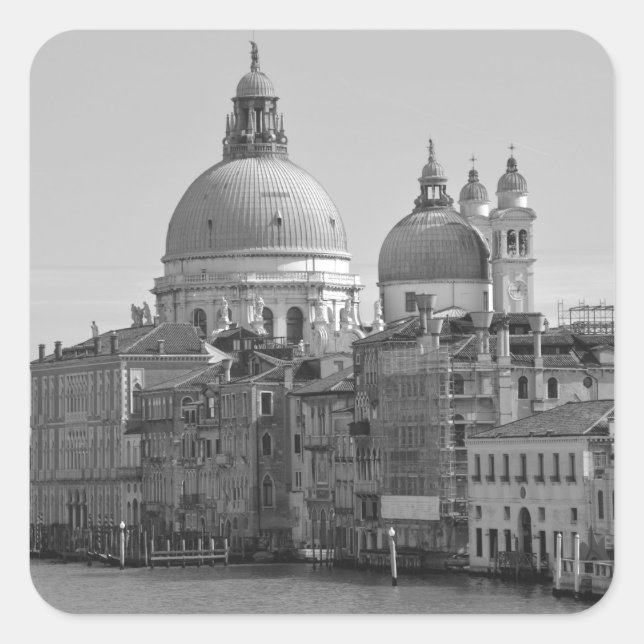 Sticker Carré Black Blanc Grand Canal Venise Italie Voyage (Devant)
