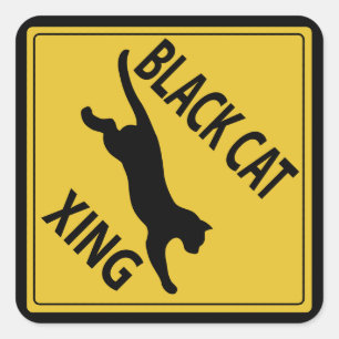 Sticker Carré Black Cat Xing