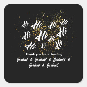 Sticker Carré Black Gold Group Friends Joint Anniversaire