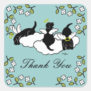 Sticker Carré Black Labrador Angels Merci