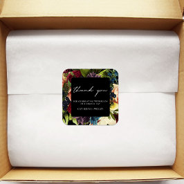 Sticker Carré Black Moody Floral Bourgogne Mariage