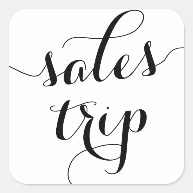 Sticker Carré Black Sales Trip Cute Modern Calligraphy (Devant)