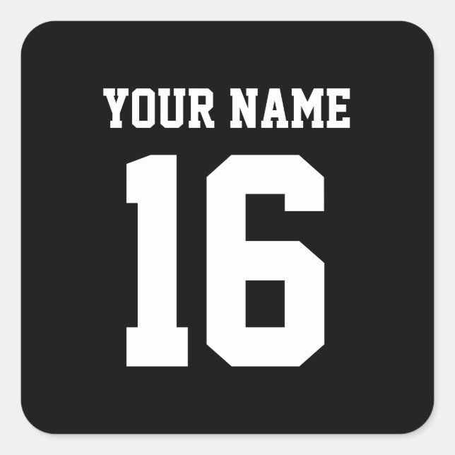 Sticker Carré Black Sporty Team Jersey (Devant)