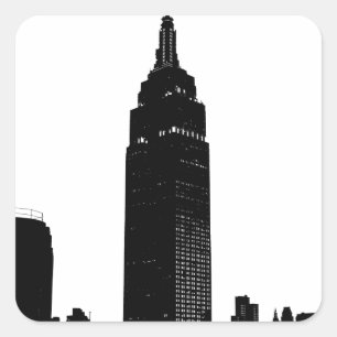 Sticker Carré Black & White Pop Art New York