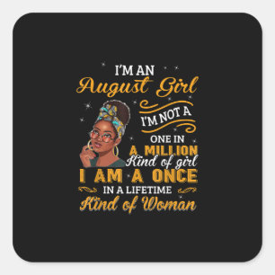 Sticker Carré Black Women August Birthday