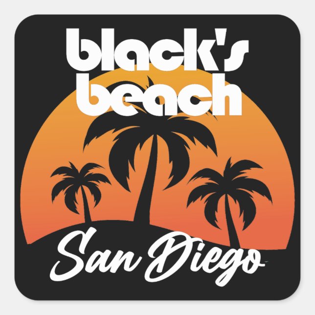 Sticker Carré Black's Beach, San Diego (Devant)