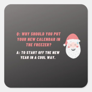 Sticker Carré blague amusante sur Noël