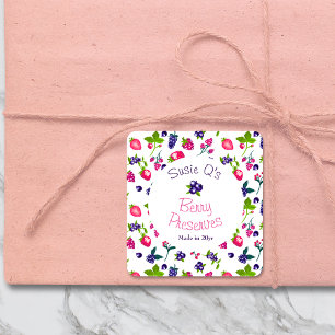 Sticker Carré Blanc ・ Berry Préserve do-it-yourself Canne