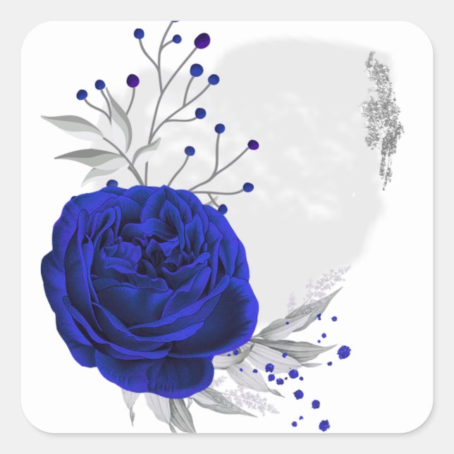 sticker carré blanc bleu et argent royal (Devant)