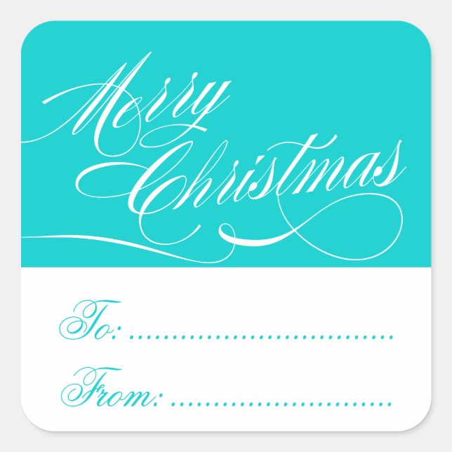 STICKER CARRÉ BLANC D'AQUA CADEAUX DE BALISES CADEAUX DE NOËL (Devant)