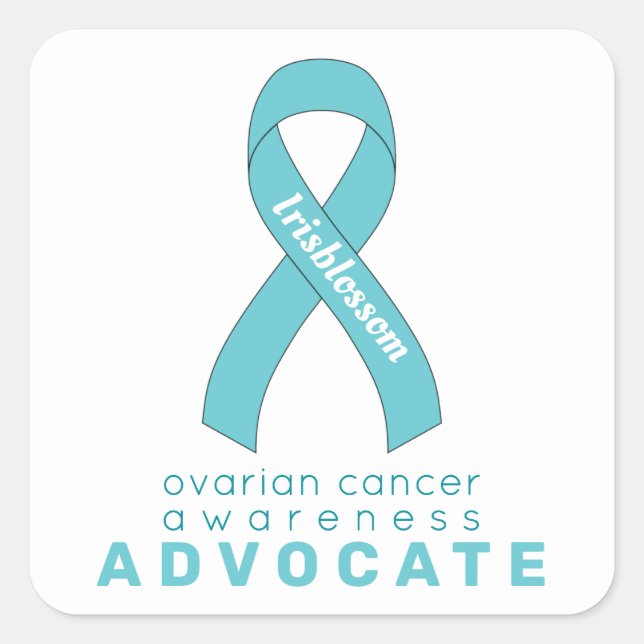 Sticker Carré blanc de l'avocat du cancer de l'ova (Devant)