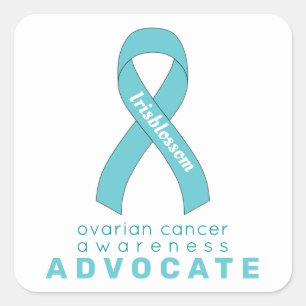 Sticker Carré blanc de l'avocat du cancer de l'ova