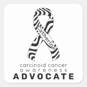 Sticker Carré blanc pour le défenseur du cancer de