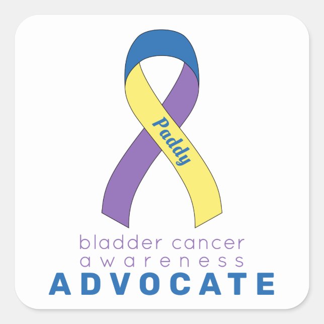 Sticker Carré blanc pour le défenseur du cancer de (Devant)