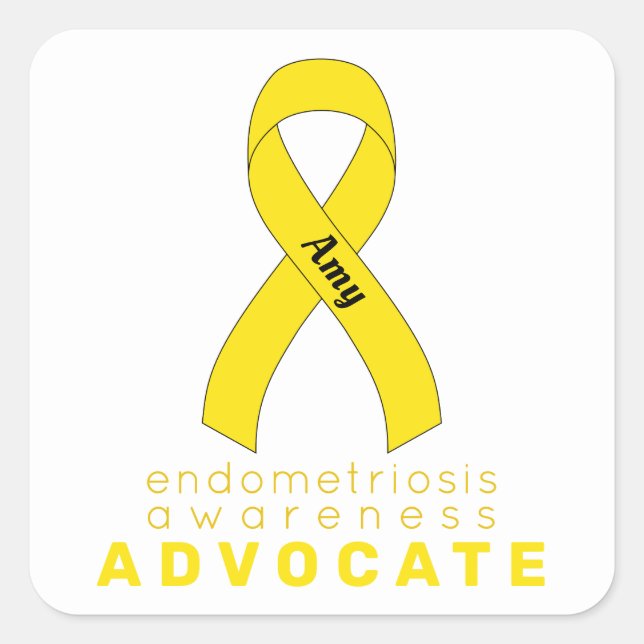 Sticker Carré blanc pour l'endométriose Advocate (Devant)