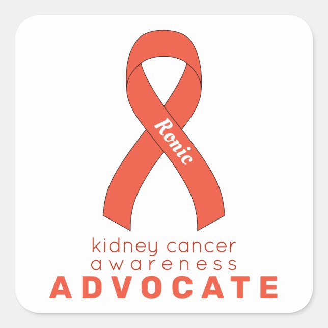 Sticker Carré blanc pour les défenseurs du cancer  (Devant)