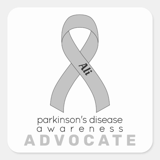 Sticker Carré blanc pour Parkinson (Devant)