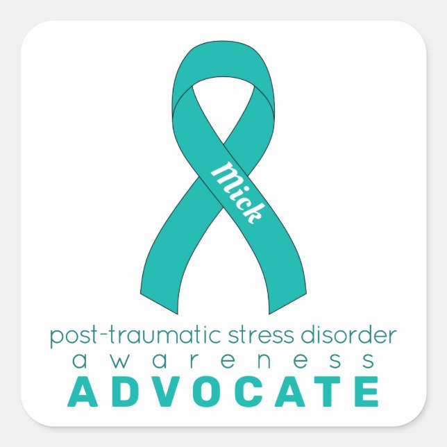 Sticker Carré blanc PTSD Advocate (Devant)