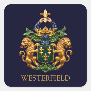 Sticker Carré Blason de Famille Néerlandaise Westerfield.