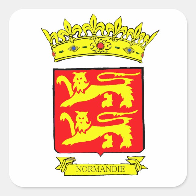 STICKER CARRÉ BLASON NORMANDIE (Devant)