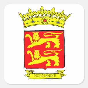 STICKER CARRÉ BLASON NORMANDIE
