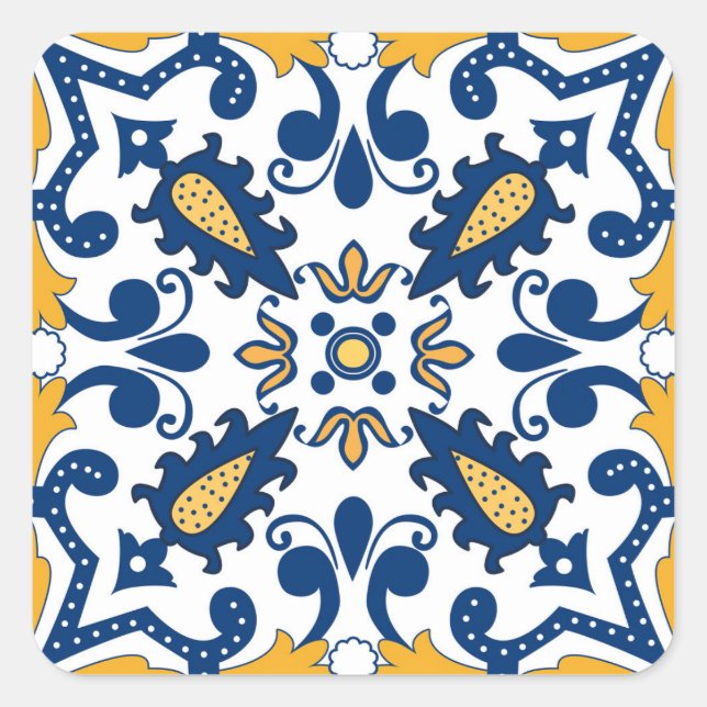 Sticker Carré 💙 bleu 💛 bleu de beautiful (Devant)