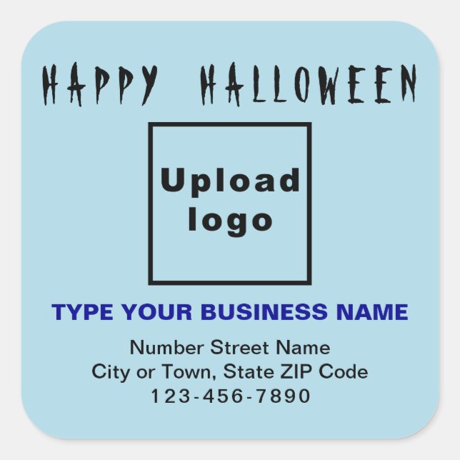 Sticker Carré bleu clair Halloween d'affaires (Devant)