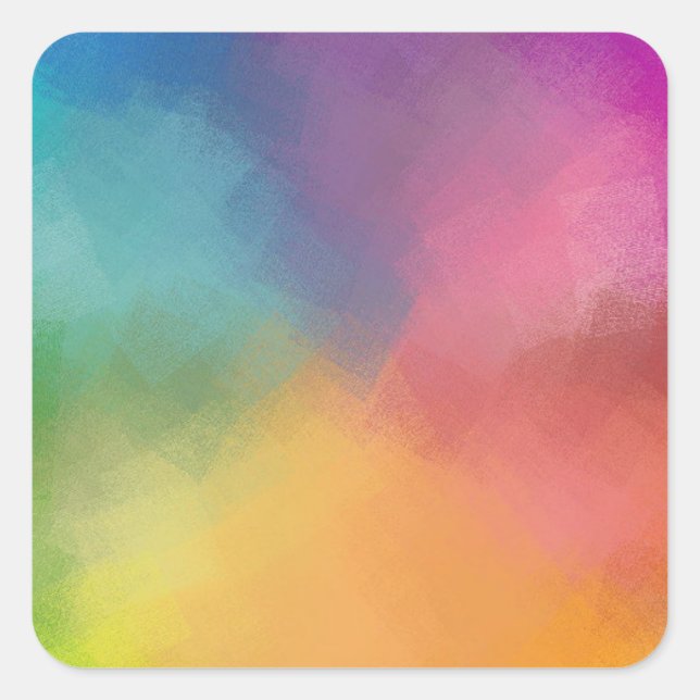 Sticker Carré Bleu Coloré Violet Vert Rose Rouge Jaune Orange (Devant)
