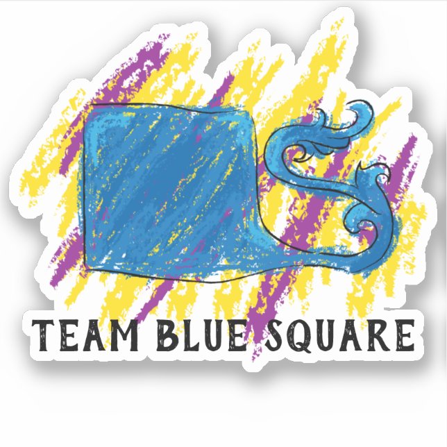 Sticker Carré bleu de l'équipe (Devant)