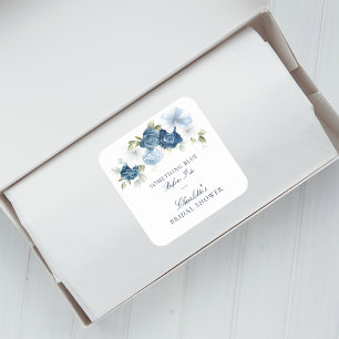 Sticker Carré Bleu Duché avant de faire Fête des mariées Florale