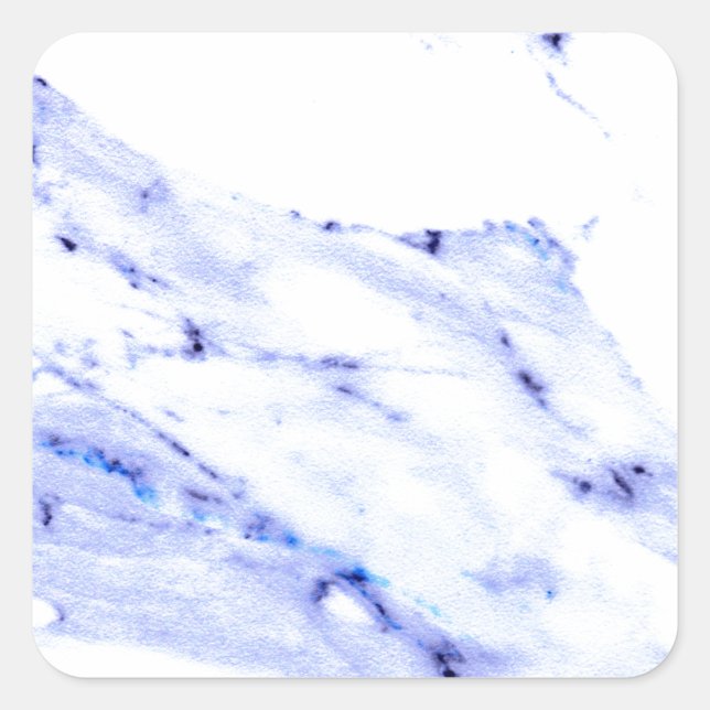 Sticker Carré Bleu et Marbre blanc (Devant)