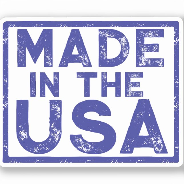 Sticker Carré bleu fabriqué aux Etats-Unis (Recto)