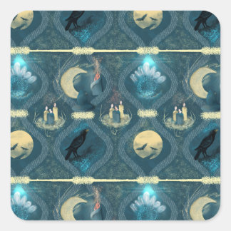 Sticker Carré Bleu gothique de minuit