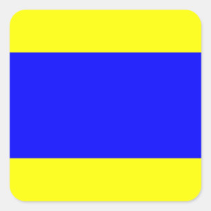 Sticker Carré Bleu jaune Delta