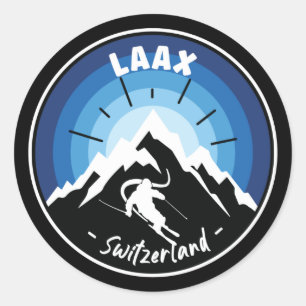 Sticker Carré Bleu Laax Suisse