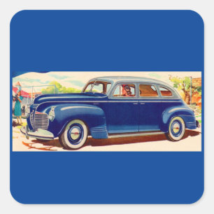 Sticker Carré bleu Plymouth 1941