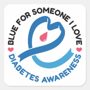 Sticker Carré Bleu pour quelqu'un que j'aime – Sensibilisation a