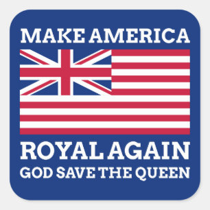 Sticker Carré Bleu rouge amusant Rendre à l'Amérique le drapeau 