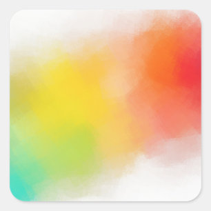 Sticker Carré Bleu Vert Rouge Jaune Orange Personnalisé Coloré V